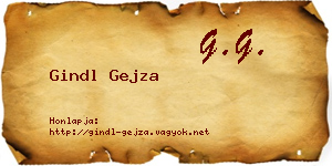 Gindl Gejza névjegykártya